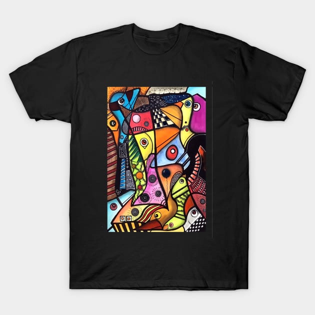 Abstract Art... and some birds... T-Shirt by AtelierFafard